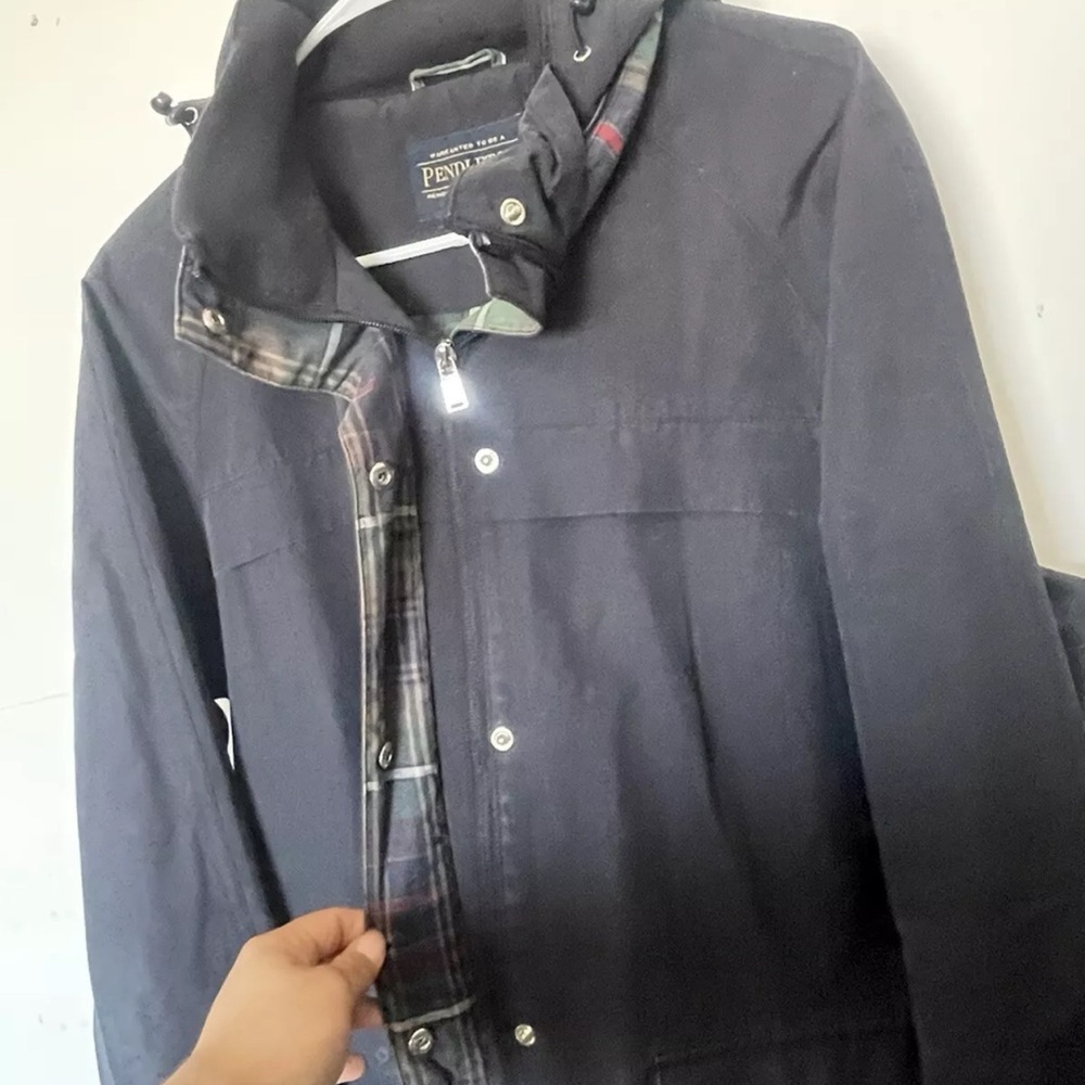 Pendleton Women’s Jacket Size Large Dark Gray Pla… - image 3